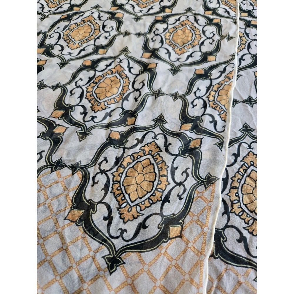VTG Beckford Silk England Scarf Old Money Baroque Medallion Pure Silk‎ 67"x19" - Picture 10 of 10
